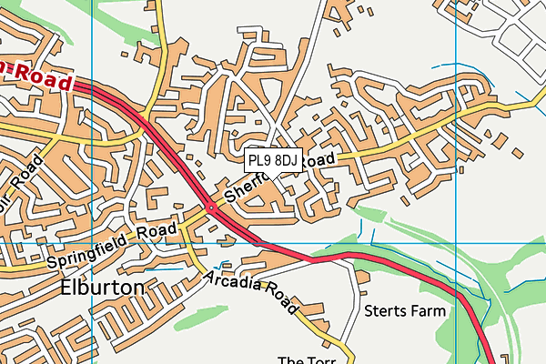 PL9 8DJ map - OS VectorMap District (Ordnance Survey)