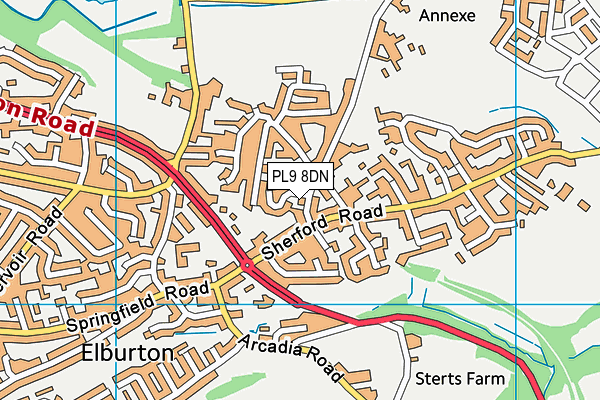 PL9 8DN map - OS VectorMap District (Ordnance Survey)