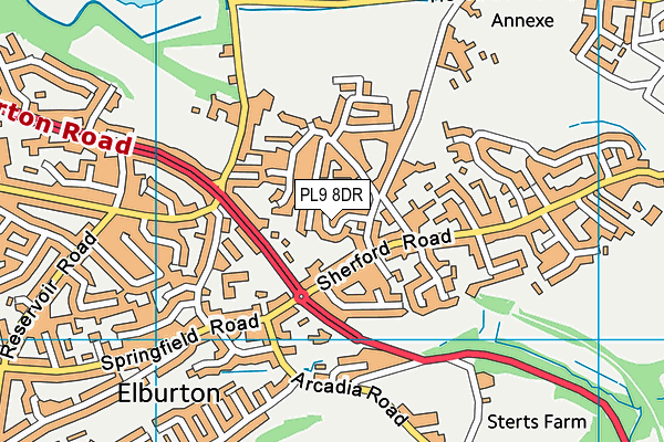 PL9 8DR map - OS VectorMap District (Ordnance Survey)