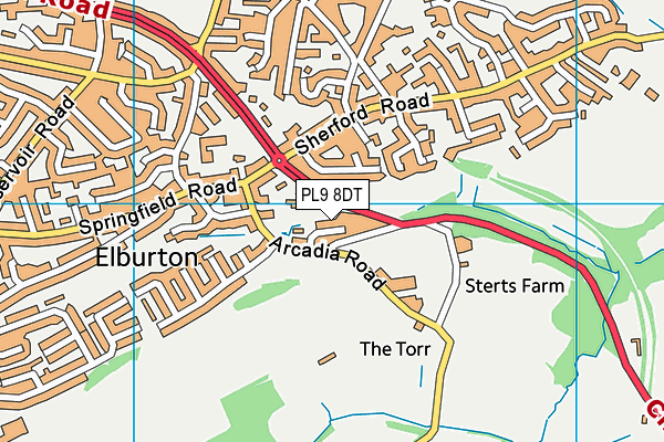 PL9 8DT map - OS VectorMap District (Ordnance Survey)