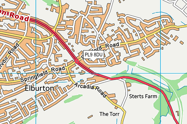 PL9 8DU map - OS VectorMap District (Ordnance Survey)