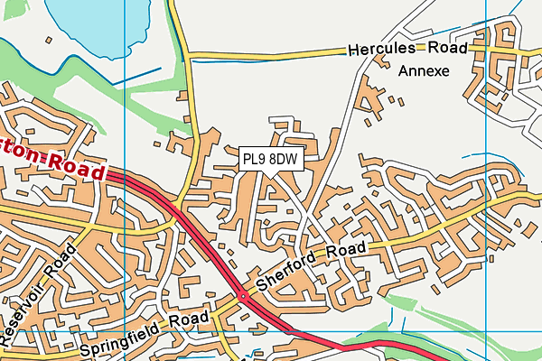 PL9 8DW map - OS VectorMap District (Ordnance Survey)