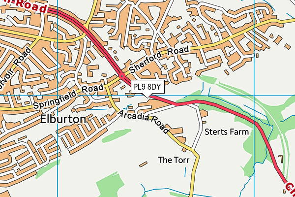 PL9 8DY map - OS VectorMap District (Ordnance Survey)