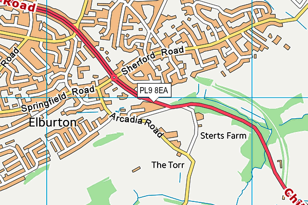 PL9 8EA map - OS VectorMap District (Ordnance Survey)