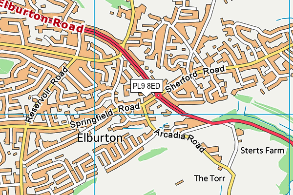 PL9 8ED map - OS VectorMap District (Ordnance Survey)