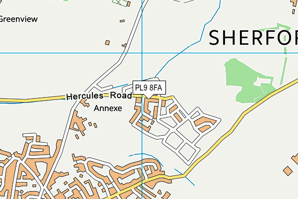 Sherford Vale School map (PL9 8FA) - OS VectorMap District (Ordnance Survey)
