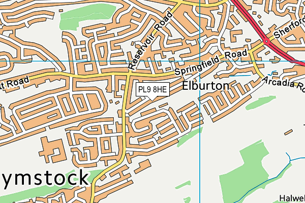 PL9 8HE map - OS VectorMap District (Ordnance Survey)