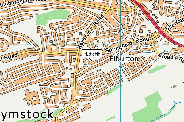 PL9 8HF map - OS VectorMap District (Ordnance Survey)