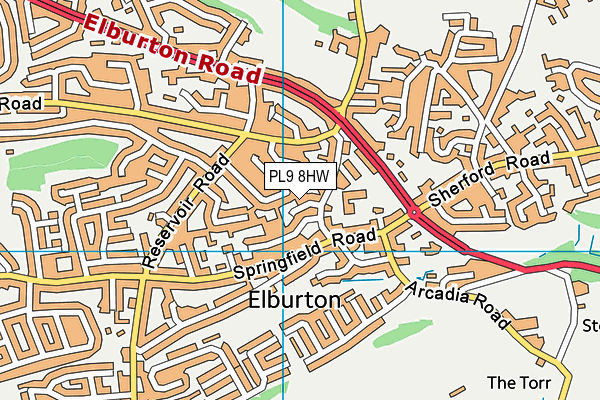 PL9 8HW map - OS VectorMap District (Ordnance Survey)