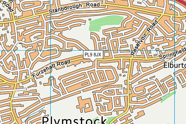 PL9 8JX map - OS VectorMap District (Ordnance Survey)