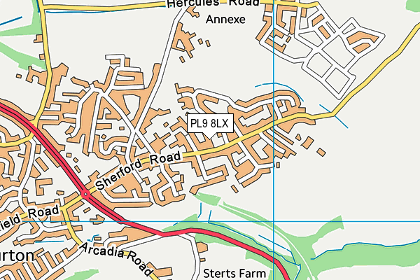 PL9 8LX map - OS VectorMap District (Ordnance Survey)