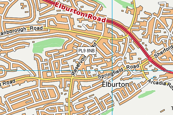 PL9 8NB map - OS VectorMap District (Ordnance Survey)