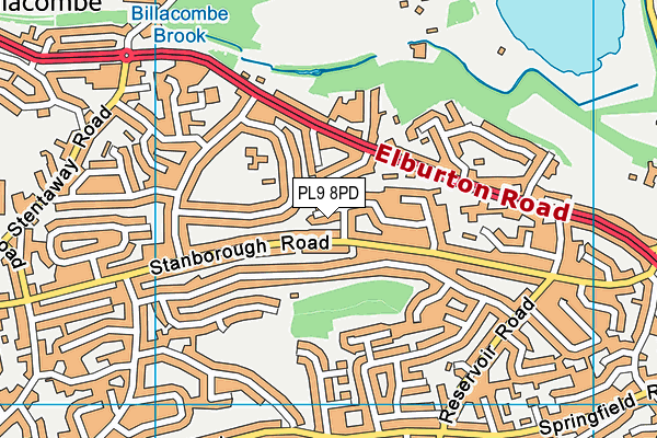 PL9 8PD map - OS VectorMap District (Ordnance Survey)