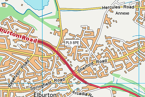 PL9 8PE map - OS VectorMap District (Ordnance Survey)