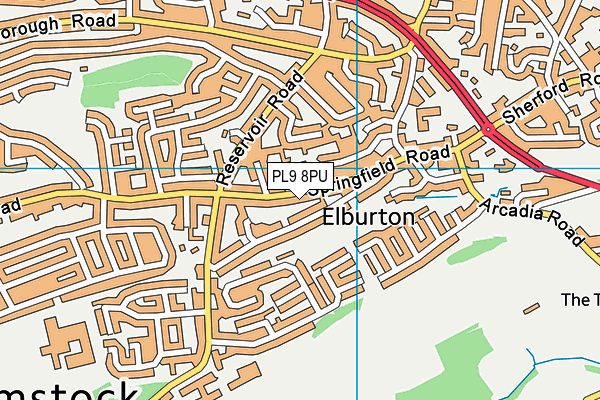 PL9 8PU map - OS VectorMap District (Ordnance Survey)