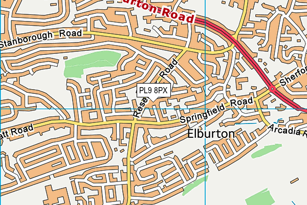 PL9 8PX map - OS VectorMap District (Ordnance Survey)