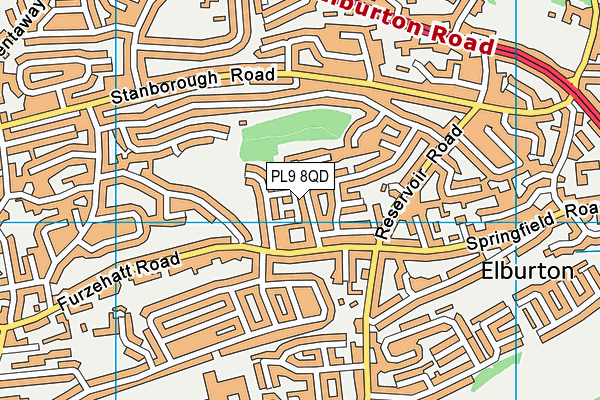 PL9 8QD map - OS VectorMap District (Ordnance Survey)