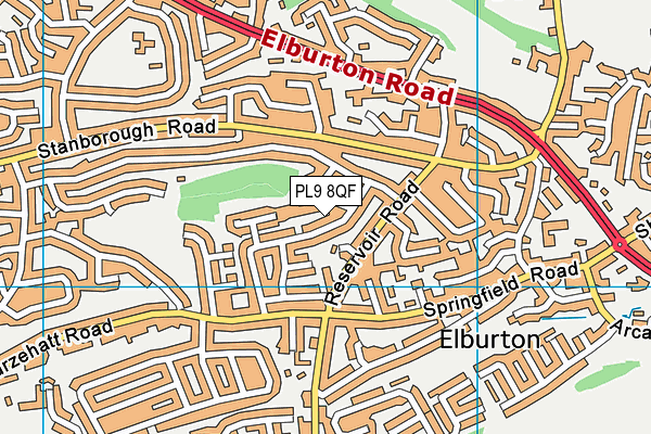 PL9 8QF map - OS VectorMap District (Ordnance Survey)