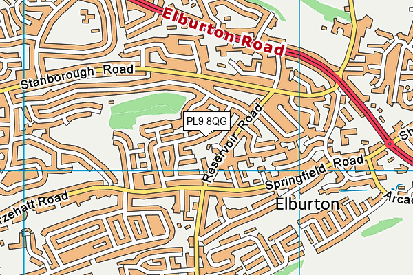 PL9 8QG map - OS VectorMap District (Ordnance Survey)