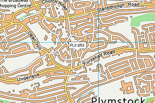 PL9 8RX map - OS VectorMap District (Ordnance Survey)