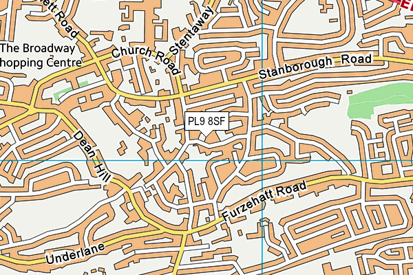 PL9 8SF map - OS VectorMap District (Ordnance Survey)