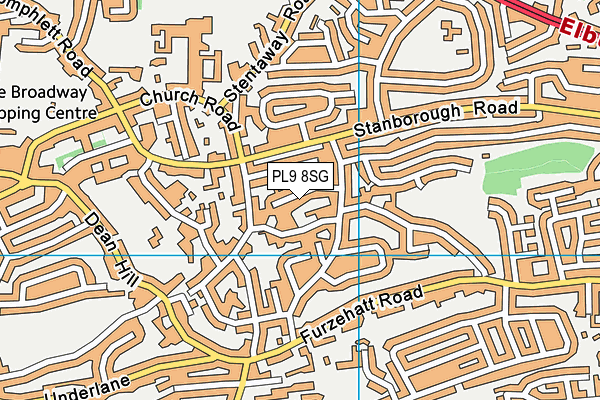 PL9 8SG map - OS VectorMap District (Ordnance Survey)