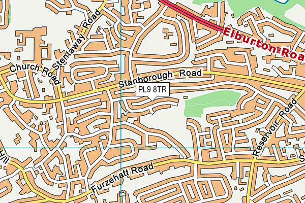 PL9 8TR map - OS VectorMap District (Ordnance Survey)