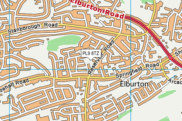 PL9 8TZ map - OS VectorMap District (Ordnance Survey)