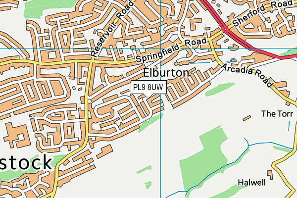 PL9 8UW map - OS VectorMap District (Ordnance Survey)