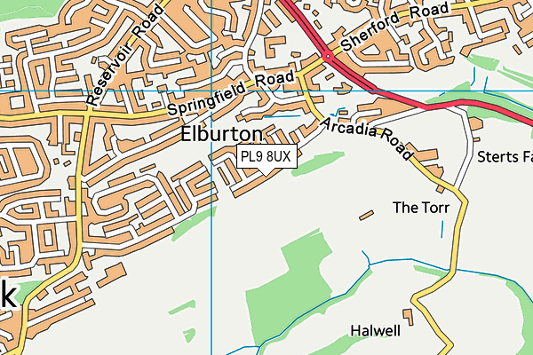 PL9 8UX map - OS VectorMap District (Ordnance Survey)