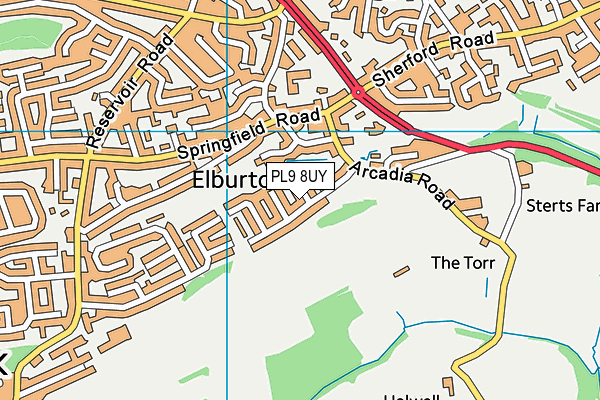 PL9 8UY map - OS VectorMap District (Ordnance Survey)