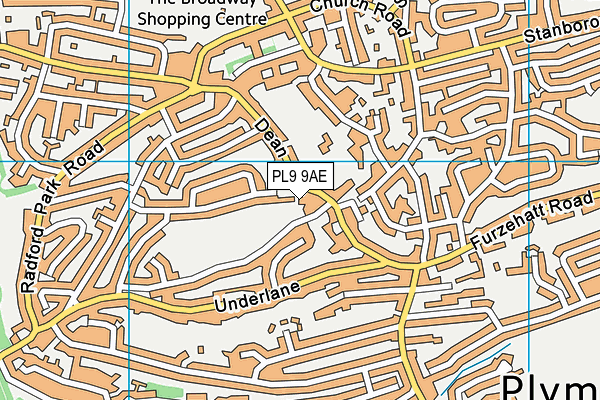 PL9 9AE map - OS VectorMap District (Ordnance Survey)