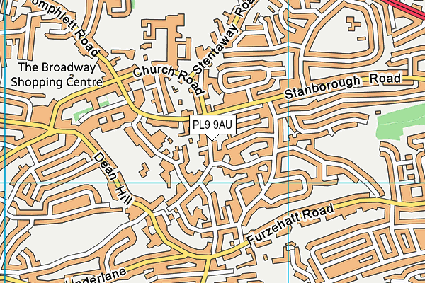 PL9 9AU map - OS VectorMap District (Ordnance Survey)