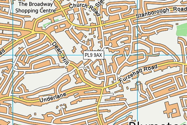 PL9 9AX map - OS VectorMap District (Ordnance Survey)