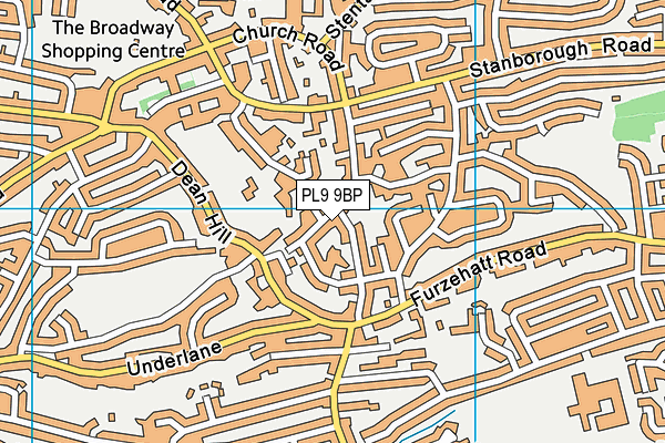PL9 9BP map - OS VectorMap District (Ordnance Survey)