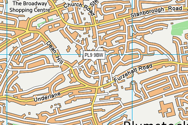 PL9 9BW map - OS VectorMap District (Ordnance Survey)