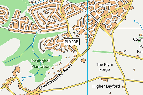 PL9 9DB map - OS VectorMap District (Ordnance Survey)