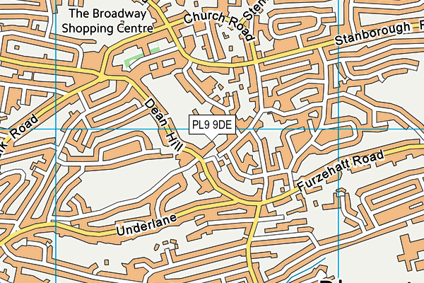 PL9 9DE map - OS VectorMap District (Ordnance Survey)