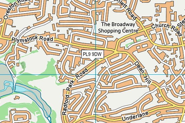 PL9 9DW map - OS VectorMap District (Ordnance Survey)