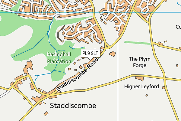 Staddiscombe Playing Fields map (PL9 9LT) - OS VectorMap District (Ordnance Survey)
