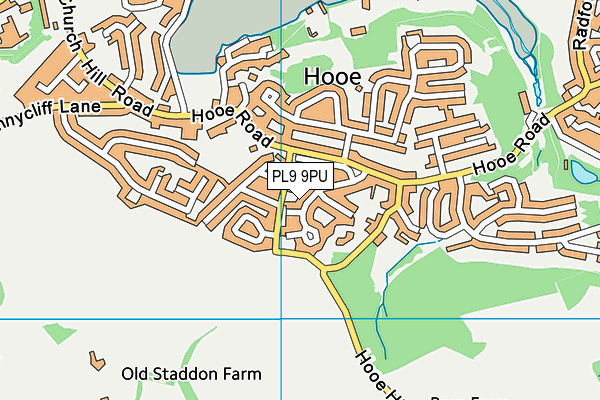 PL9 9PU map - OS VectorMap District (Ordnance Survey)