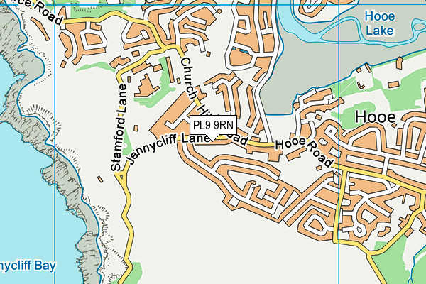 Jennycliffe Lane map (PL9 9RN) - OS VectorMap District (Ordnance Survey)