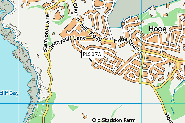 PL9 9RW map - OS VectorMap District (Ordnance Survey)