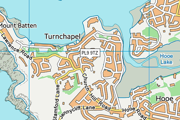 PL9 9TZ map - OS VectorMap District (Ordnance Survey)