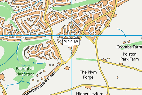 PL9 9UW map - OS VectorMap District (Ordnance Survey)