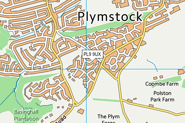 PL9 9UX map - OS VectorMap District (Ordnance Survey)