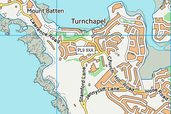 PL9 9XA map - OS VectorMap District (Ordnance Survey)