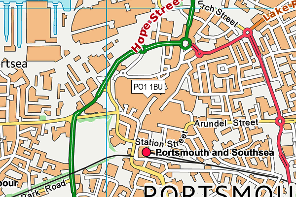 PO1 1BU map - OS VectorMap District (Ordnance Survey)