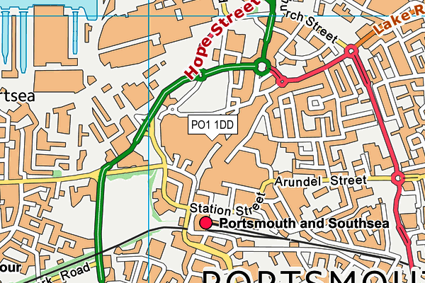 PO1 1DD map - OS VectorMap District (Ordnance Survey)