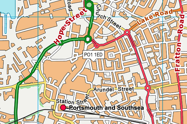 PO1 1ED map - OS VectorMap District (Ordnance Survey)